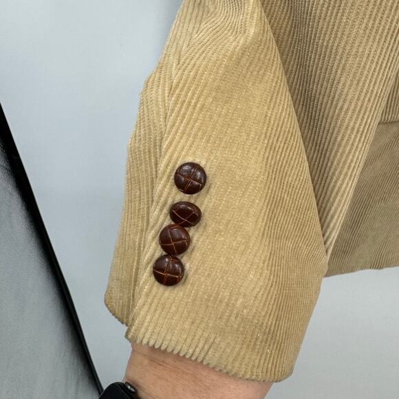 Lauren Ralph Lauren Corduroy Blazer Jacket Men 44 L Tan Preppy Work Casual - Picture 5 of 9